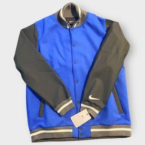 Nike Letterman Varsity Football Blue Bomber Jacket DJ5971-493 Mens size Large